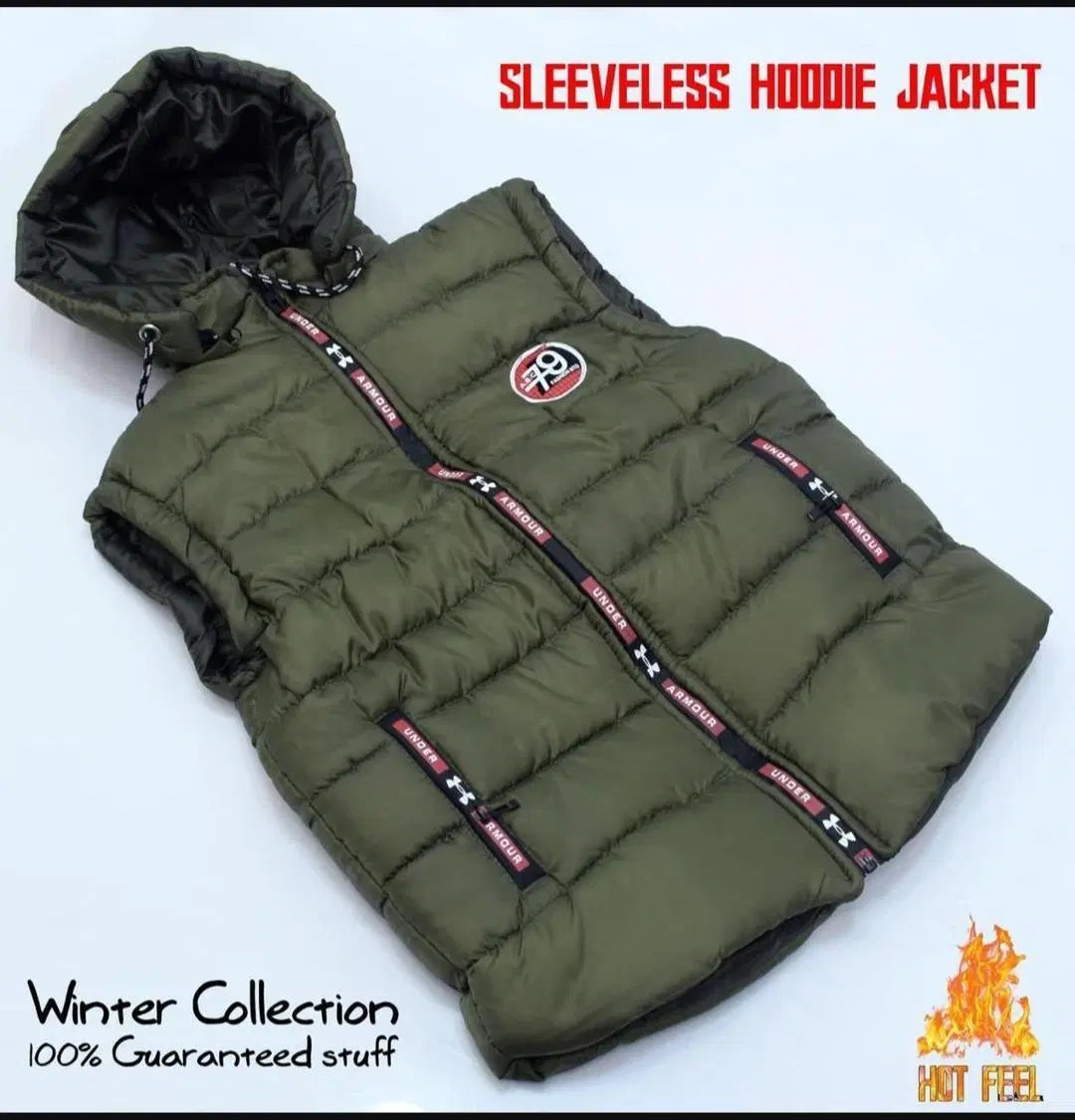 Men's Parachute Sleeveless Jacket - 1 Pc Hooded Neck Design