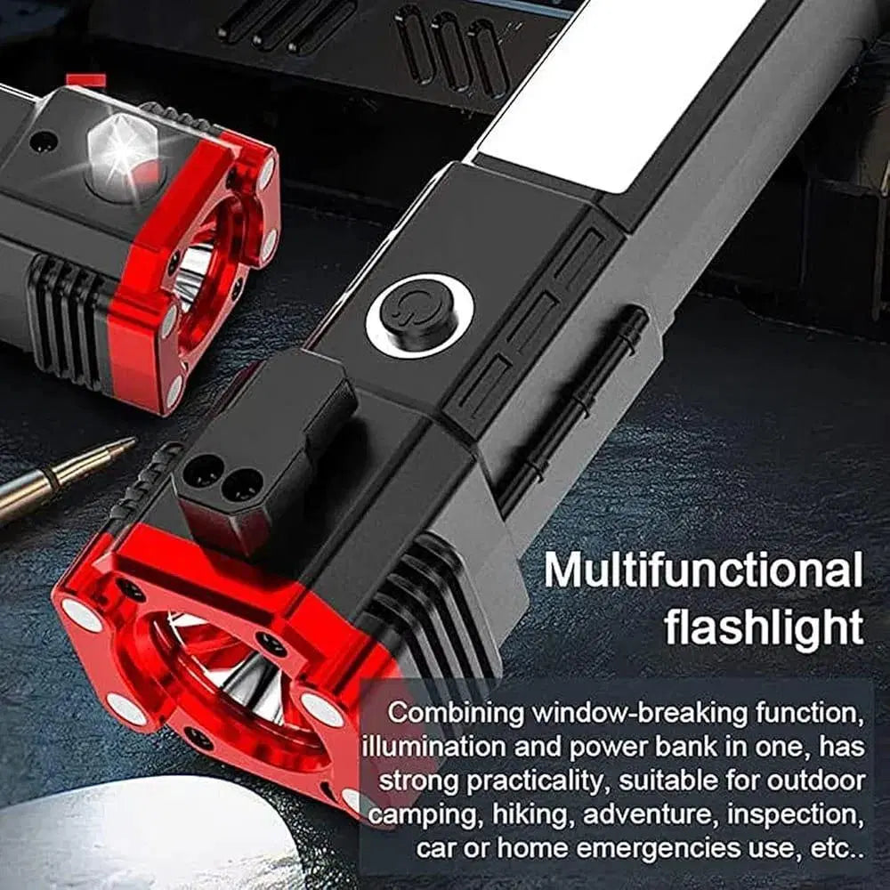 Compact LED Rechargeable Torch - 1 Pc Black