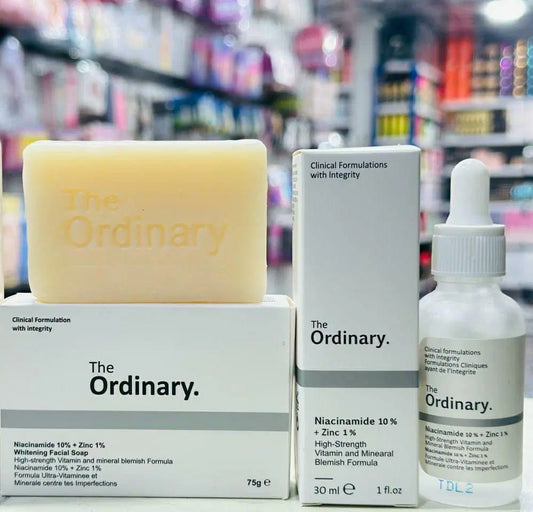 Revitalize Your Skin with 2 in 1 Skincare Bundle - Niacinamide Soap & Serum (2 Pcs)
